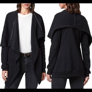 All Saints Black Draped Sweatshirt